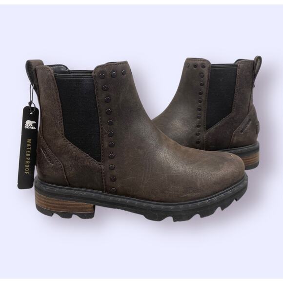 Sorel Lennox Chelsea Stud Waterproof Leather Ankle Boot US Womens SIZE 6 - Picture 1 of 8